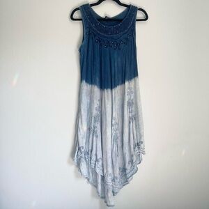Beautiful blue tye-dye boho dress